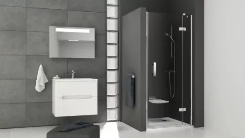 Ravak SmartLine SMSD2-120 zuhanyajtó (B) jobb króm+transparent - Prémium