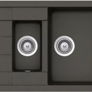 SCHOCK MANHATTAN CRISTALITE D-150S egymedencés csepptálcás gyümölcsmosós prémium mosogató - Asphalt | Vedd meg online