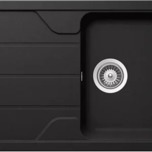 Ajánlat - SCHOCK FORMHAUS CRISTALITE D-100S egymedencés csepptálcás prémium mosogató - Nero