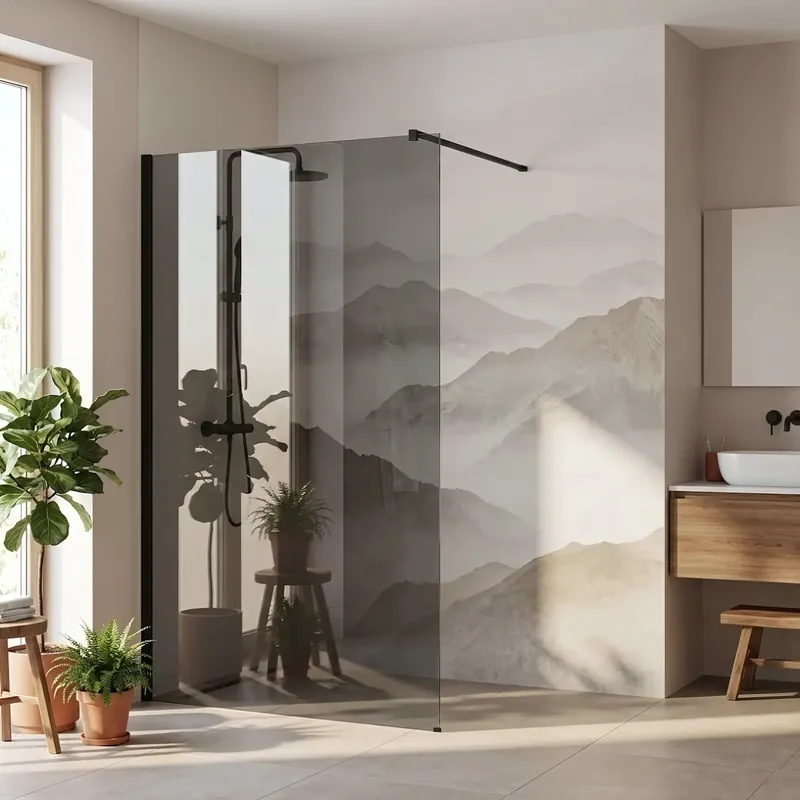 Zuhanyfal Rea Flexi Grey / Black 90 | Prémium