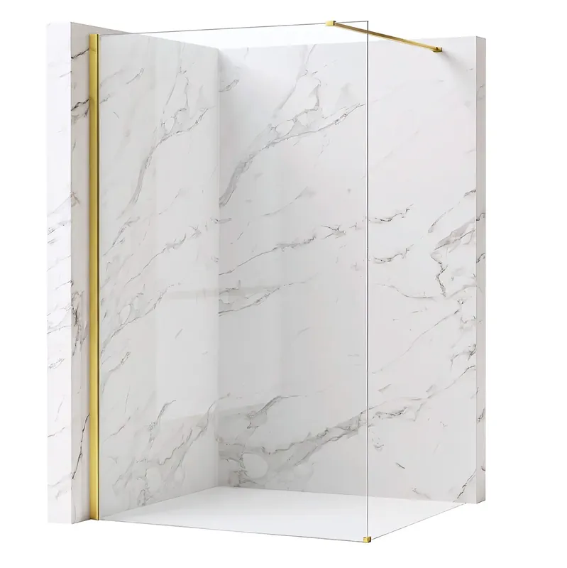 Zuhanyfal Rea Flexi Transparent / Gold 110 - Szezonális akció