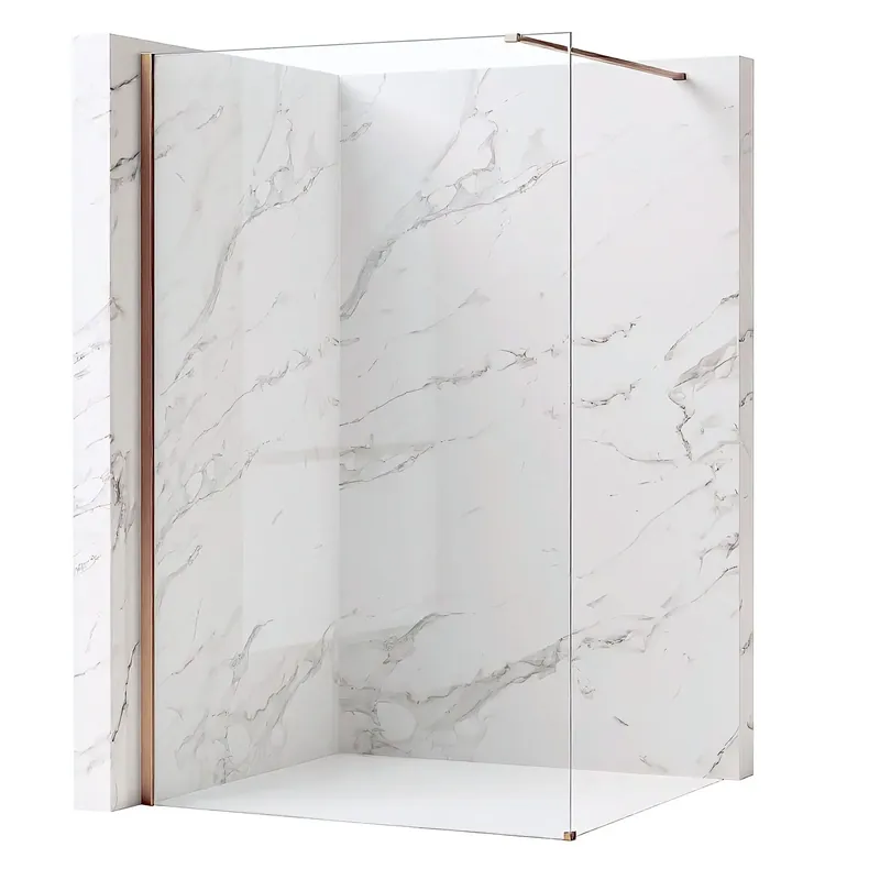Zuhanyfal Rea Flexi Transparent / Brush Copper 110 - Különleges ajánlat