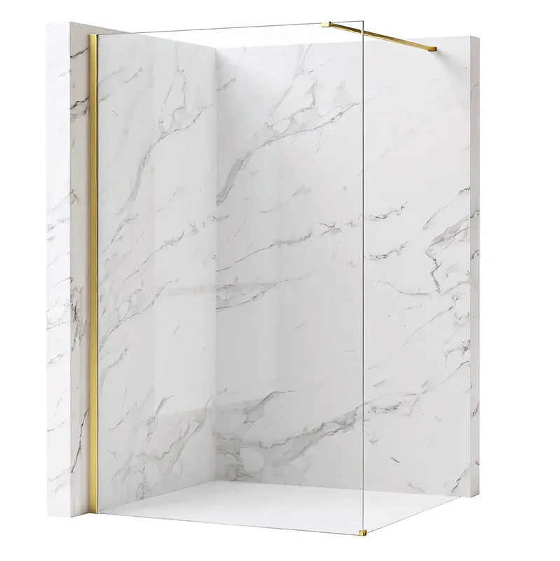 Zuhanyfal Rea Flexi Transparent / Brush Gold 130 - Akciós ár