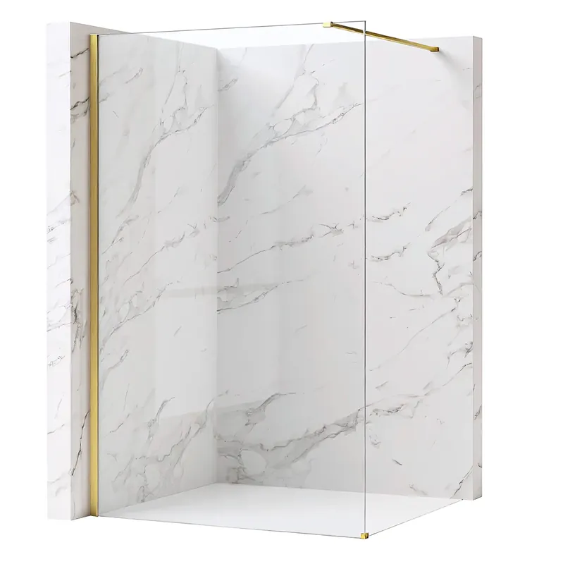 Ne maradj le - Zuhanyfal Rea Flexi Transparent / Brush Gold 80
