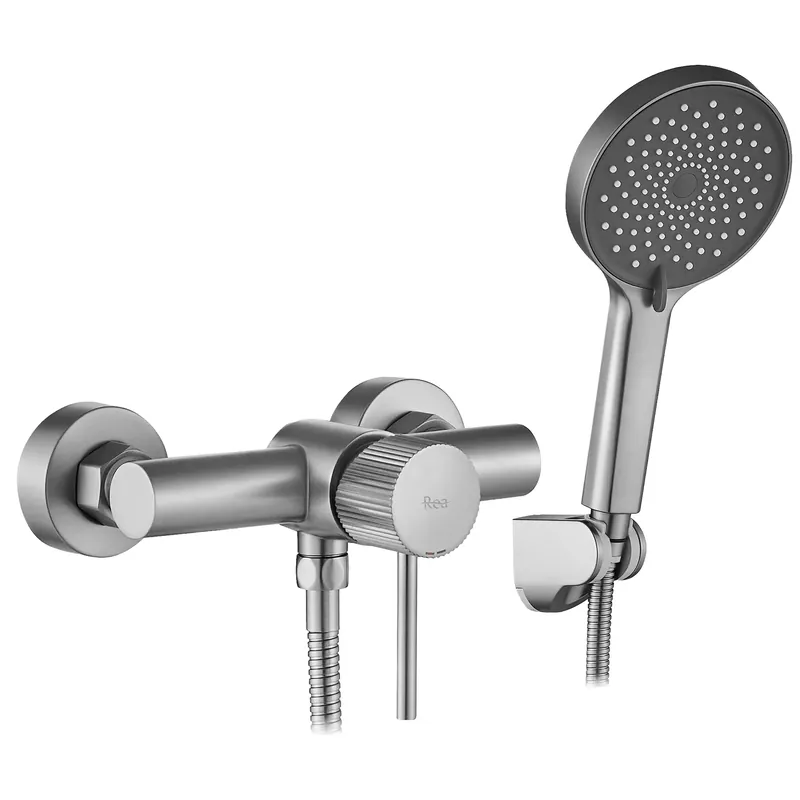 Zuhanycsaptelep Lungo Stripe BRUSH NICKEL - Kedvezmény