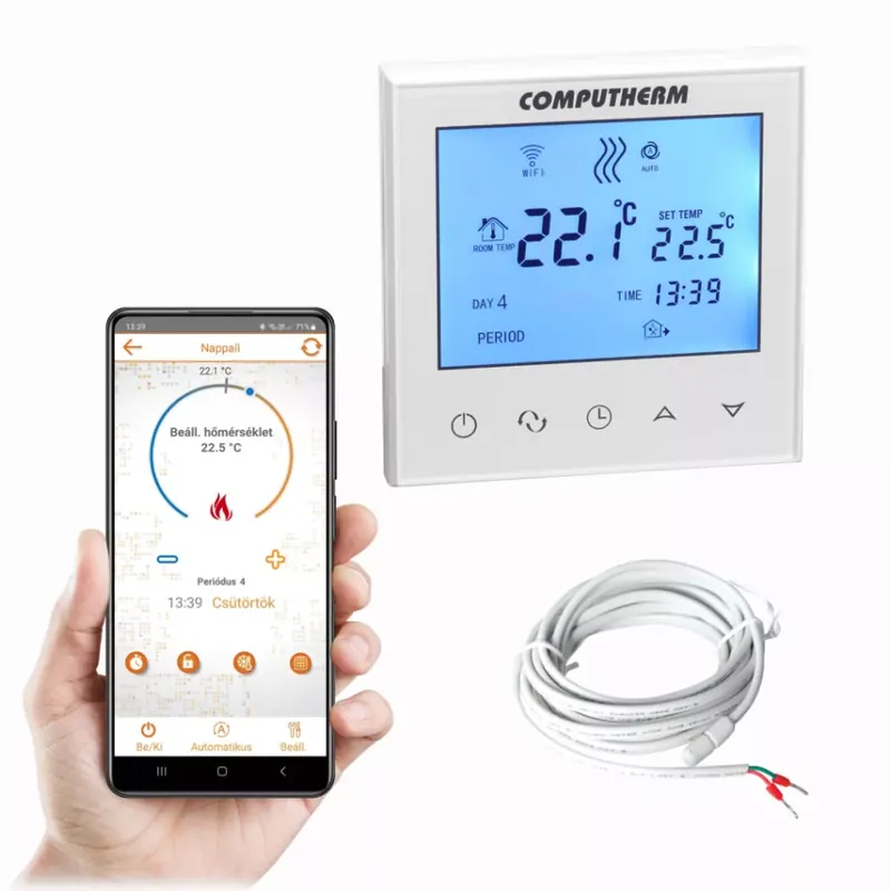 Computherm E280 Wi-fi Programozható Szobatermosztát radiátoros és padlófűtési rendszerekhez | Korlátozott ajánlat