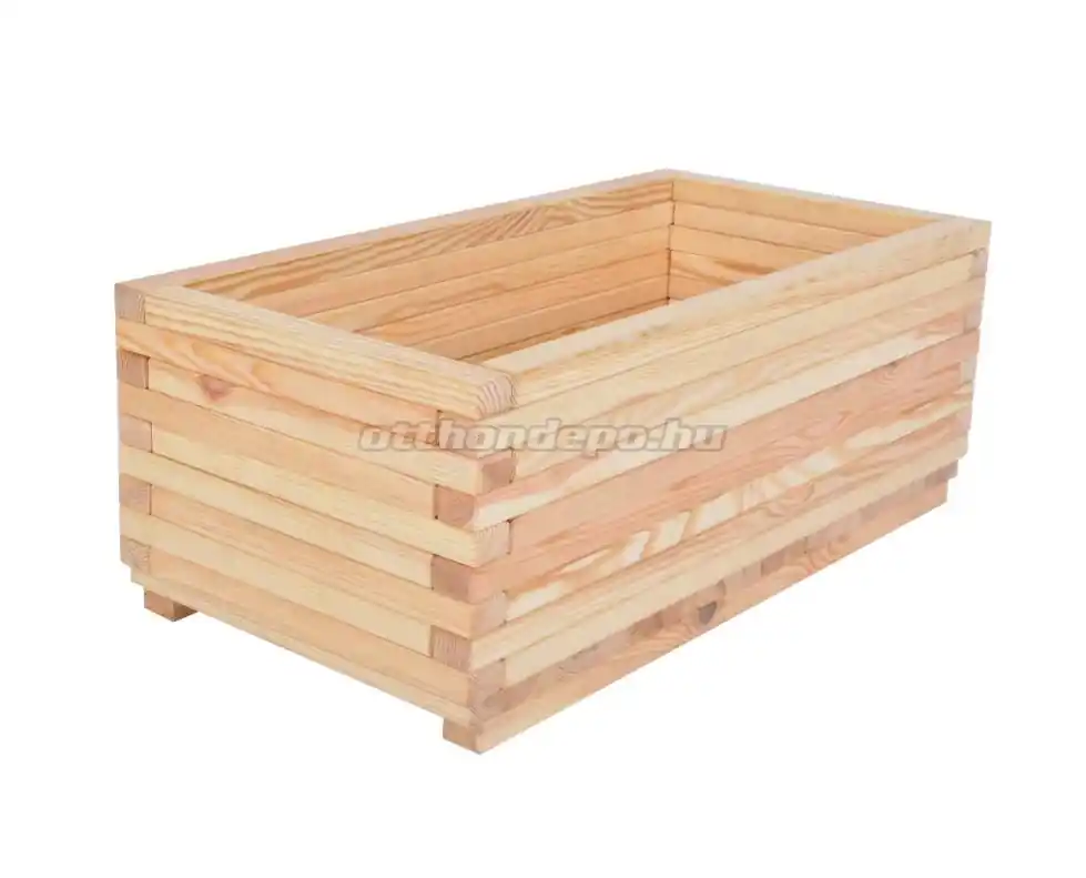 Rojaplast, téglalap alakú, virágláda, fenyőfából, 80 cm, natúr - Ne maradj le